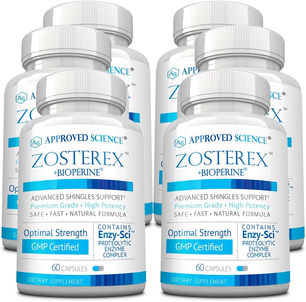 Approved Science Zosterex - Immune Support - L-Lysine 1000 mg, Vitamin B Blend, Mushroom Blend - 6 Month Supply