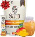 Salud 2-in-1 Hydration Packets + Immunity Electrolytes Powder, Mango - Agua Fresca Drink Mix, Elderberry, Dairy & Soy Free, Non-GMO, Gluten Free, Vegan, Low Calorie, 1g Sugar (15 Servings)