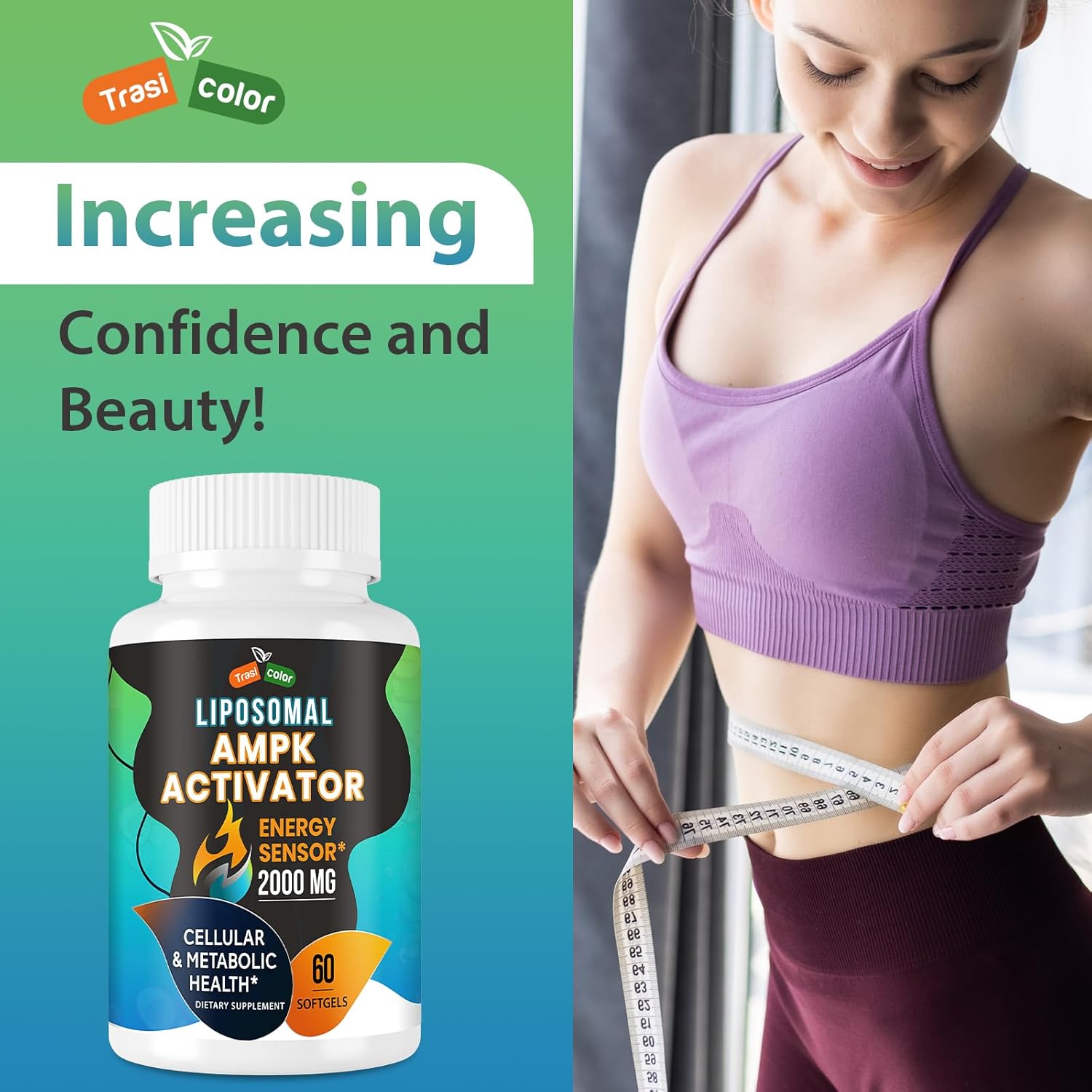 AMPK Activator Supplement 2000mg- Liposomal Technology - High Absorption Berberine, DIM, Resveratrol, Quercetin, Milk Thistle, Cinnamon- 60 Softgels for Energy & Cellular Support