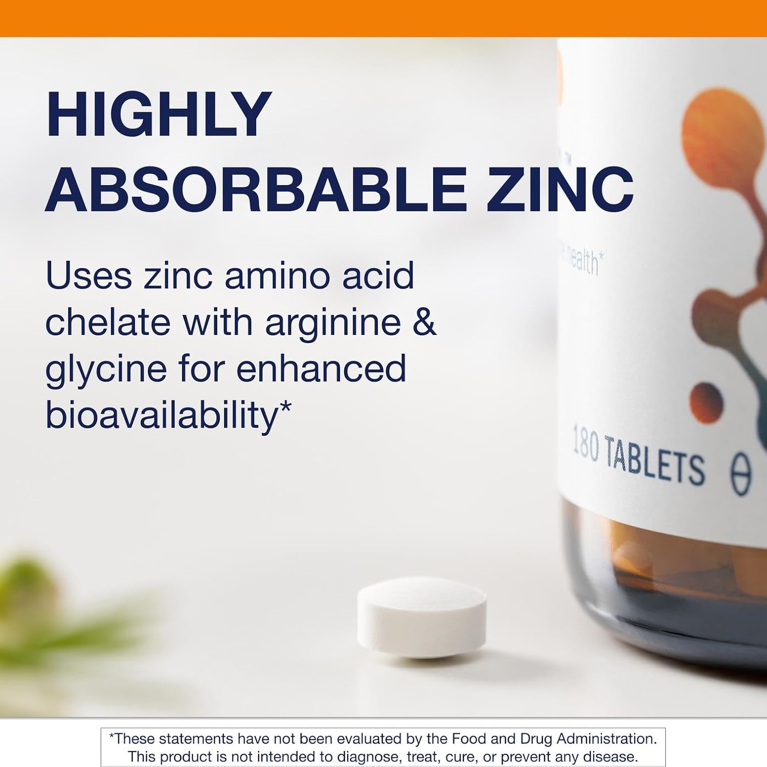 Metagenics Zinc A.G. - Highly Absorbable - for Immune Support, Bone Health & Energy Metabolism* - Non-GMO & Gluten-Free - 180 Tablets