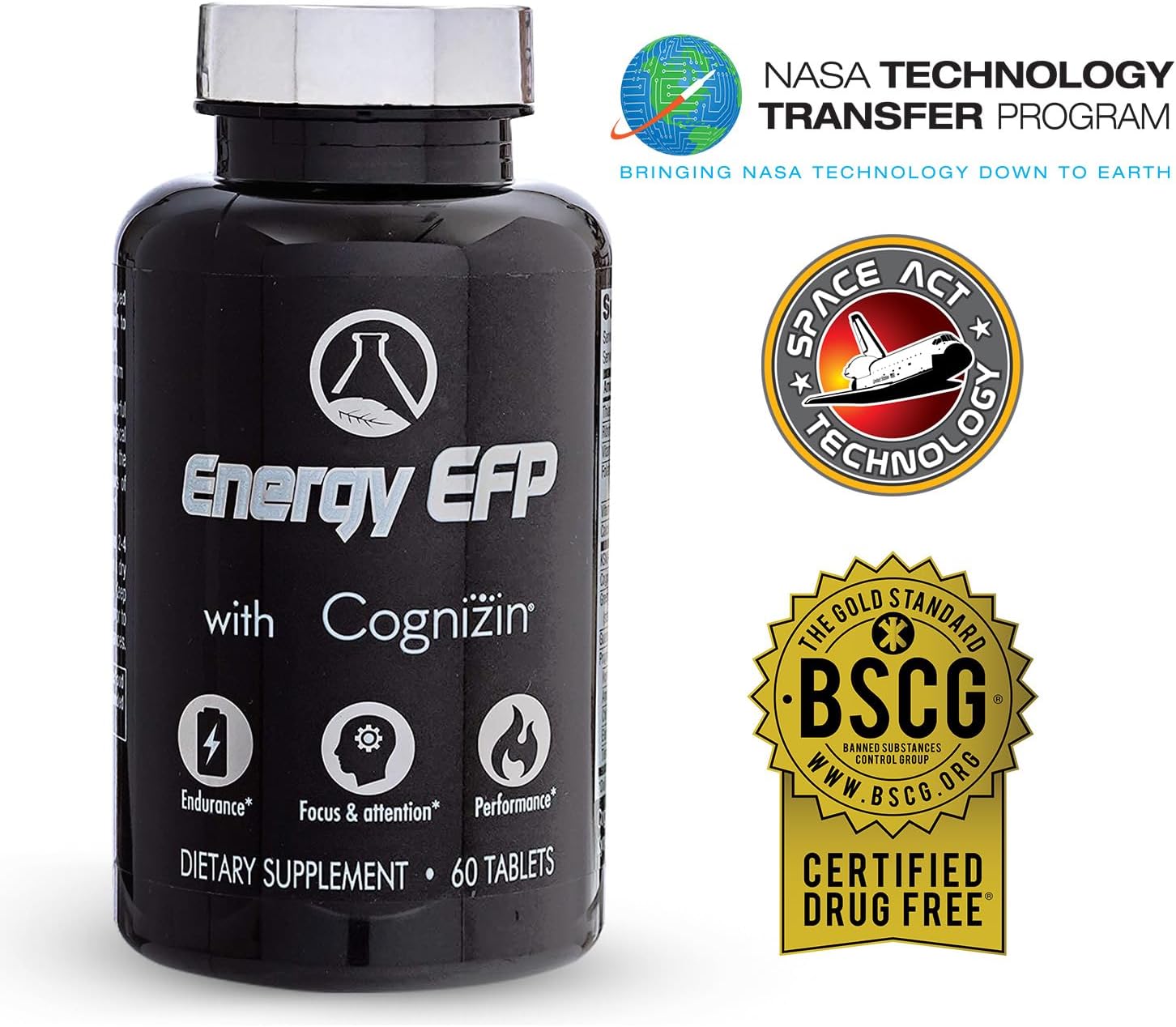 Energy EFP Brain Booster - 60Ct Nootropic Energy Supplements for Focus & Stamina with Citicoline, Vitamin B, Ashwagandha, L-Theanine, Ginseng