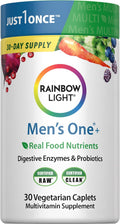 Rainbow Light Multivitamin for Men, Vitamin C, D & Zinc, Probiotics, Men's One Multivitamin Provides High Potency Immune Support, Non-GMO, Vegetarian, 30 Tablets