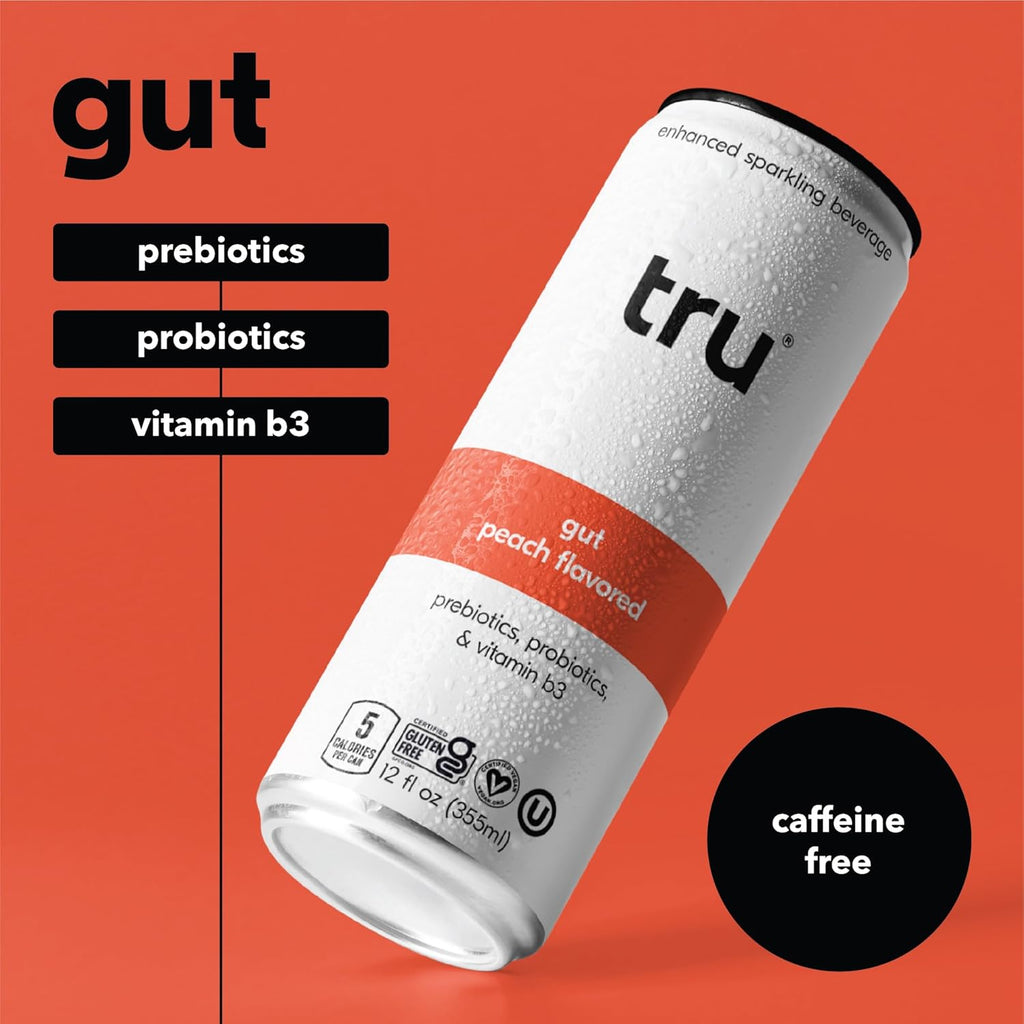 Tru Seltzer Sampler, Variety Pack of Sparkling Water with Real Fruit Juice, Functional Ingredients & Natural Flavors, Gluten Free, Vegan, Low Calorie, Caffeine Free Options, 12 FL OZ Cans, 7 Pack