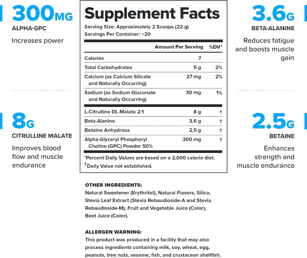 LEGION Pulse Pre Workout Supplement - All Natural Nitric Oxide Preworkout Drink Creatine Free Naturally Sweetened Beta Alanine Citrulline Alpha GPC - Caffeine Free Strawberry Kiwi Pre Workout Powder