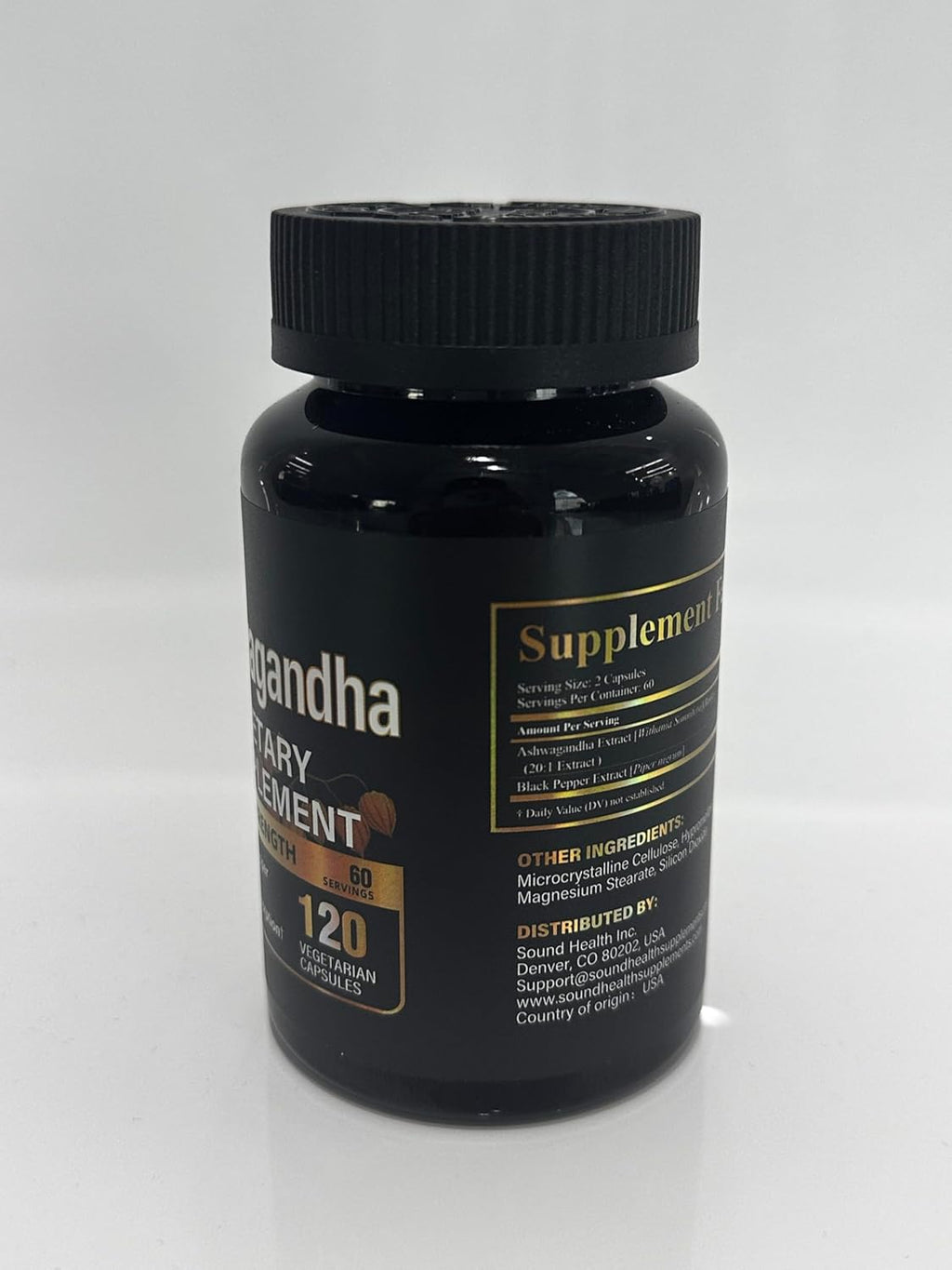 SoundHealth Organic Ashwagandha Capsules Supplement - 240 Capsules (120 Servings)