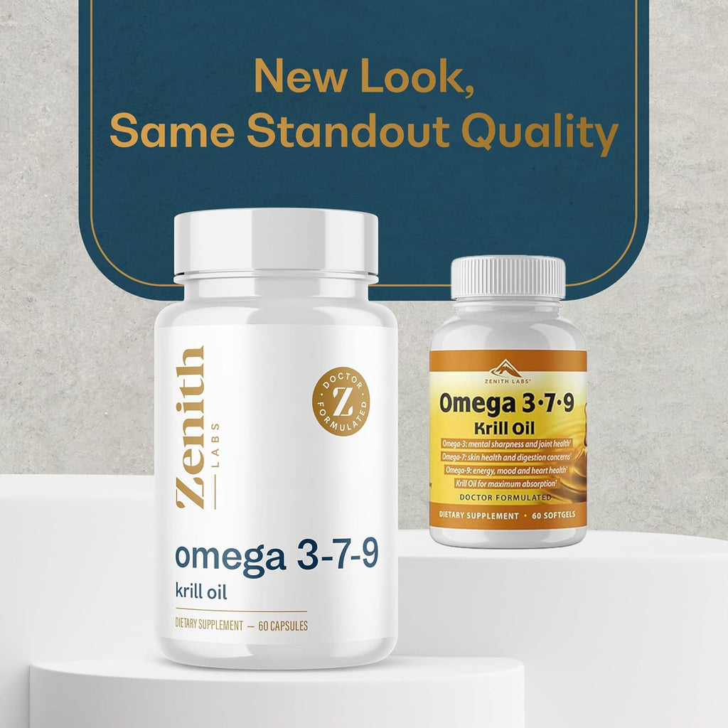 Zenith Labs Omega 379 with Krill - Combines EPA, DHA, Omega-7, and Omega-9 - Includes Krill Oil for Max Absorption