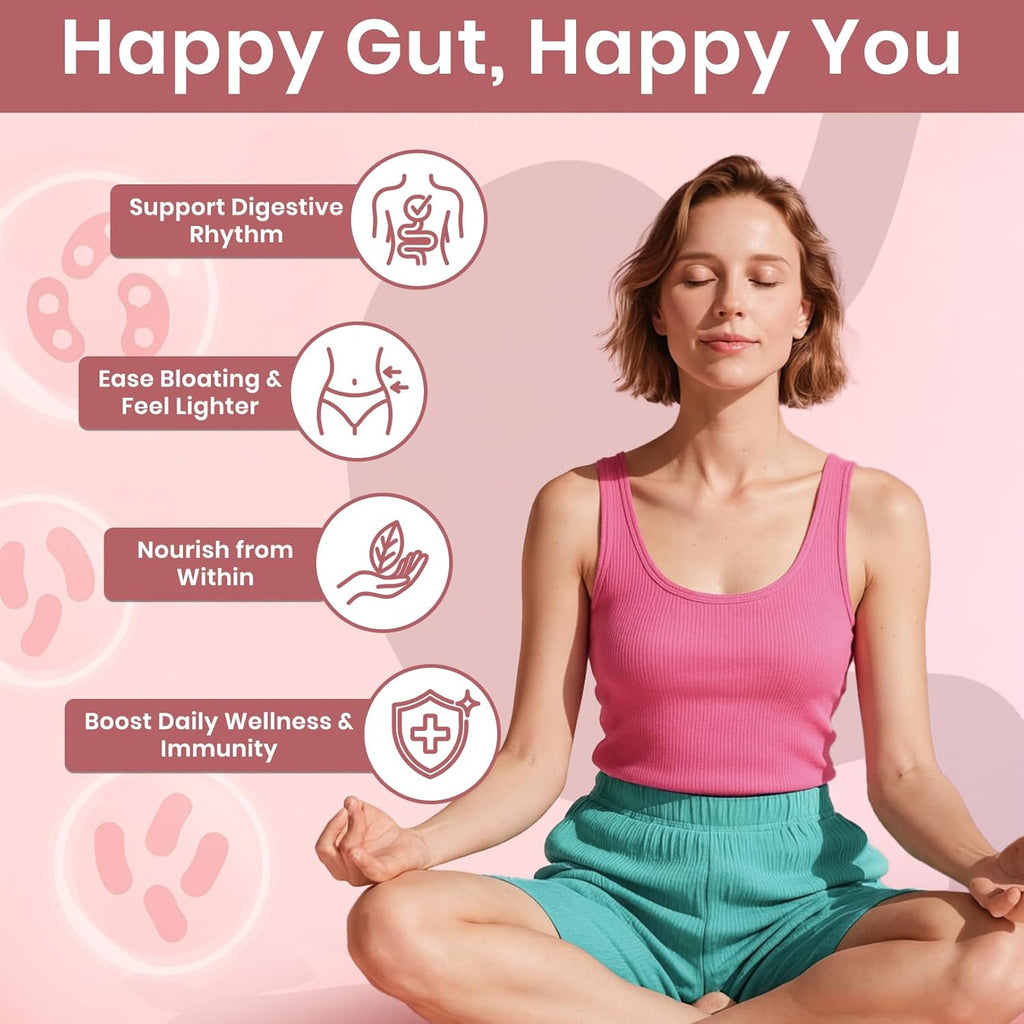 Happy Cleaner Gut Health Superfoods Probiotic Powder for Women, Watermelon Flavor, with Prebiotic & Probiotic, Organic Fiber, Immune Health, Natural Antioxidant, 30 Servings