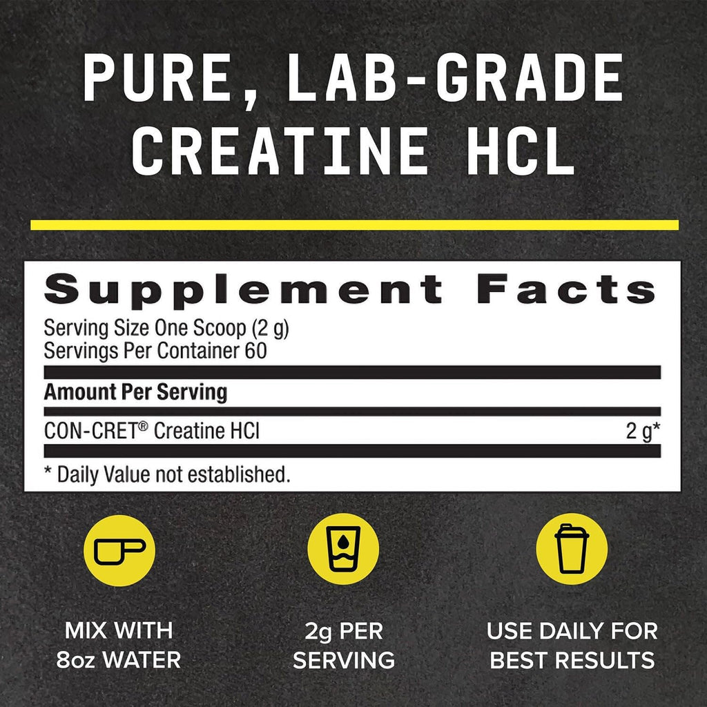 BEYOND RAW Creatine HCl Powder, Science Backed, Lab Grade, Creatine for Women & Men, Muscle Strength, Energy Production, Athletic Performance, Cognitive Support, Cellular Hydration, 60 Servings