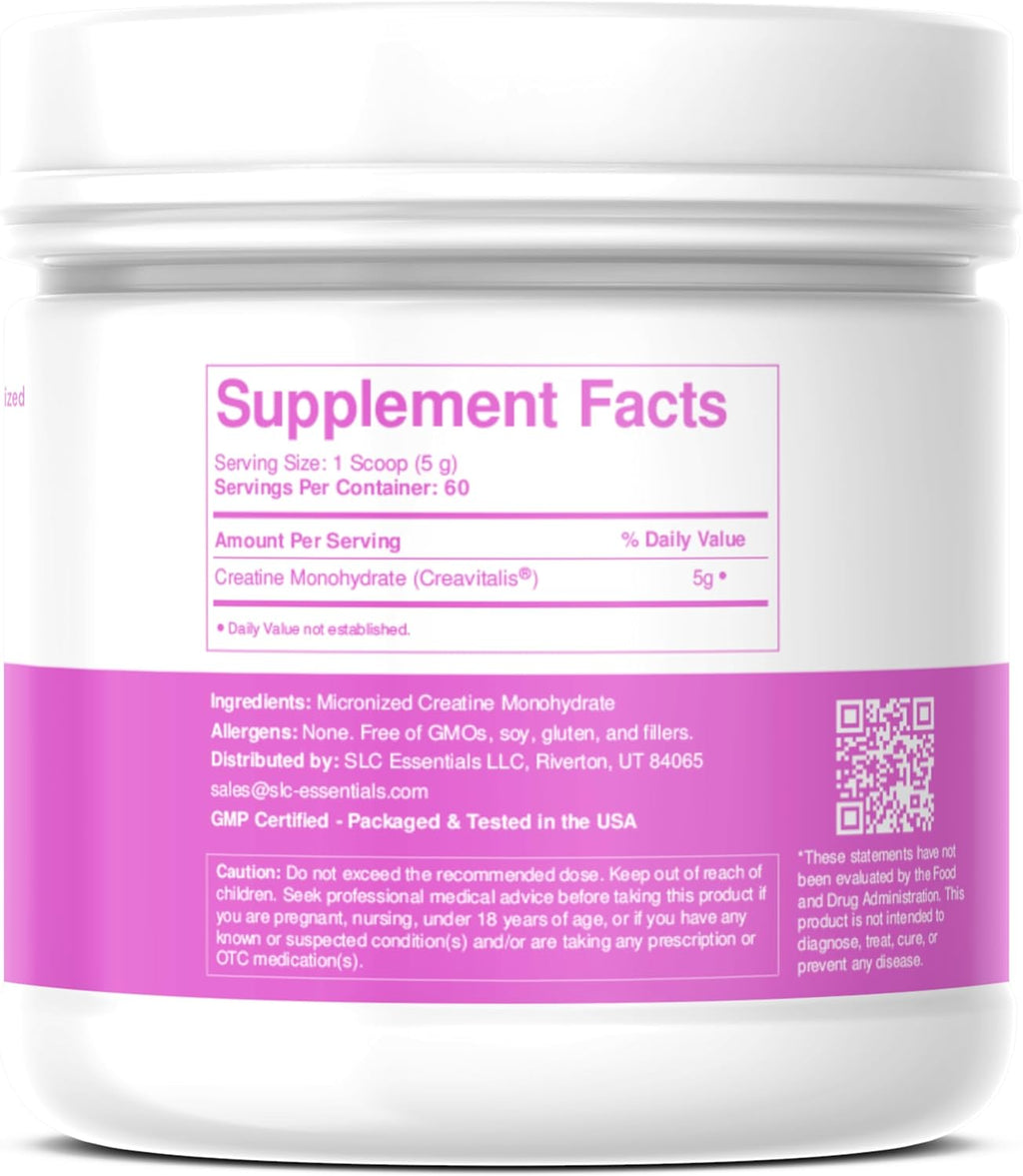 Creatine Monohydrate Powder | 100% Pure Micronized Creavitalis® | German-Made | Unflavored, No Fillers | Supports Muscle Strength, Recovery, & Cognitive Energy | 5g Servings