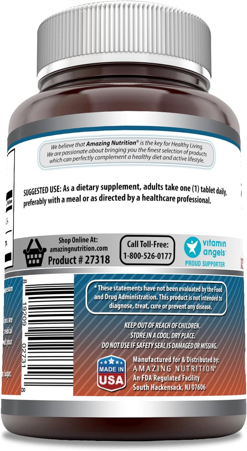 Amazing Formulas Calcium with Vitamin D3 Supplement | Tablets | Non-GMO | Gluten-Free | Made in USA (250 Count, 1 Pack)