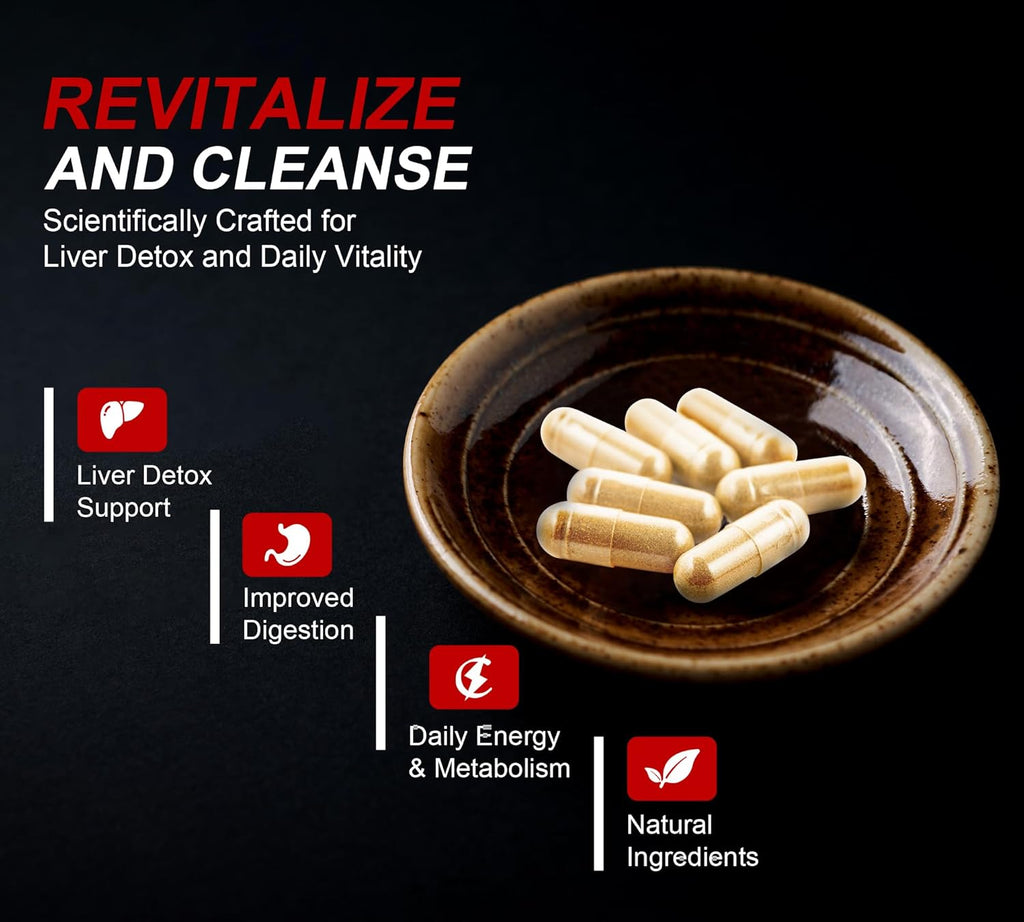 32 in 1 Liver Cleanse Detox & Repair Formula with Apple Cider Vinegar, Milk Thistle Supplement, Artichoke, Dandelion Root Supplement - Non-GMO & Vegan Herbal Liver Support & Repair