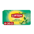 Lipton Smooth Mint with Lemon Peels Tea Bags, Caffeine Free Tea, Fruit and Herbal Tea, Individually Wrapped, 80 Total tea Bags (20ct - Pack of 4)