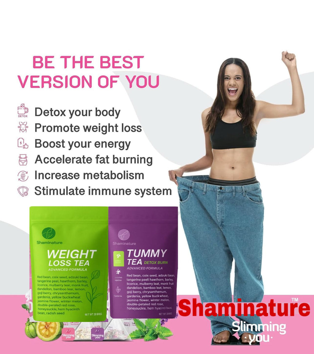 Shaminature tummy tea detox,Weight Loss Detox Tea, Body Cleanse, Day and Night Tea