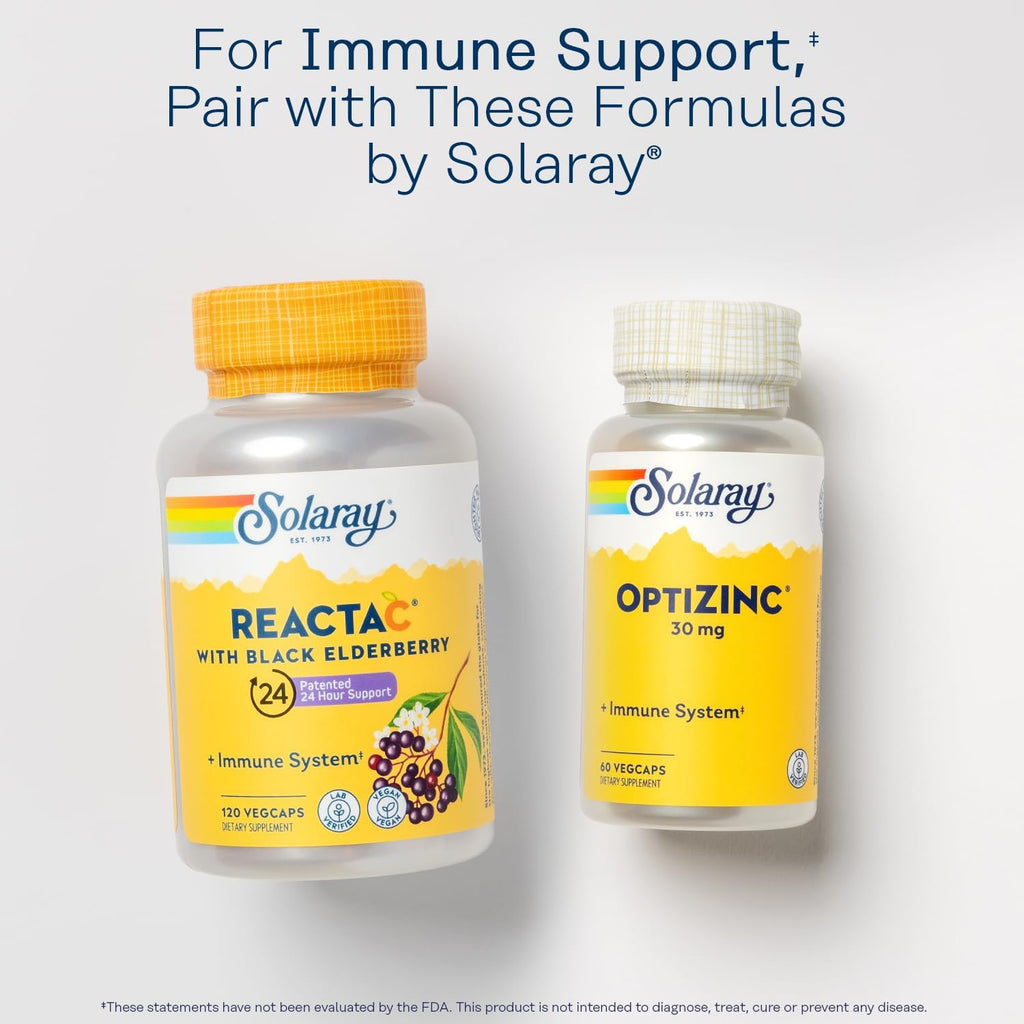SOLARAY Reishi Mushroom 600mg - Reishi Mushroom Capsules for Immune Support - Vegan, Lab Verified - 60-Day Money-Back Guarantee - 100 Servings, 100 VegCaps