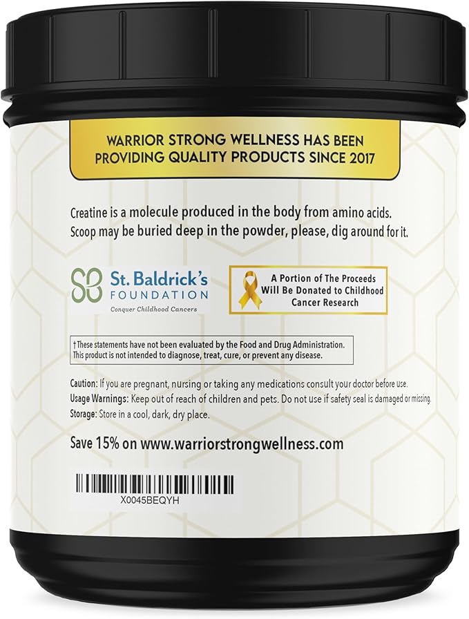 Creatine Monohydrate Powder 1 lb, 100 Servings, ISO Certified Tested Vegan, Unflavored Micronized Powder- Support Muscles, Cellular Energy & Cognitive Function