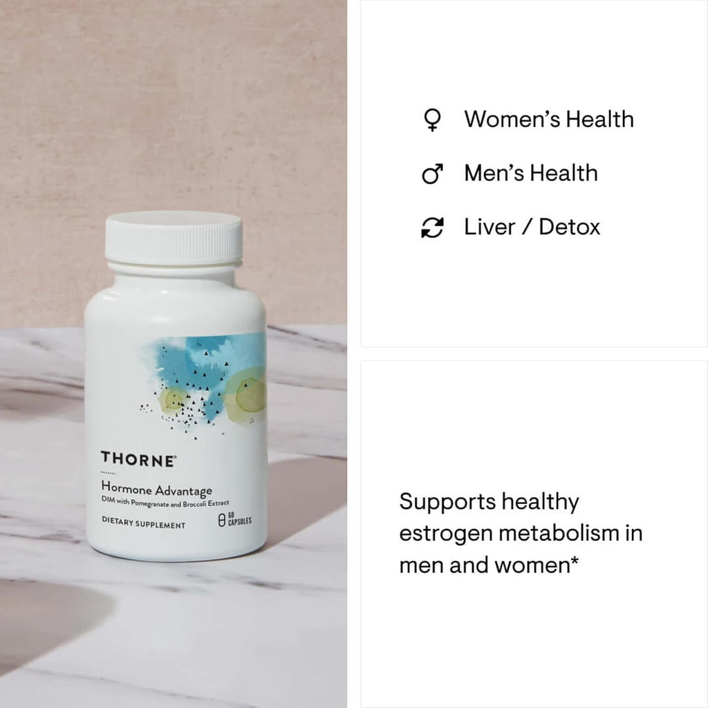 THORNE - Hormone Advantage - (Formerly DIM Advantage) Estrogen Support & Hormone Balance for Men & Women* - Featuring DIM and Pomegranate Extract - 60 Capsules