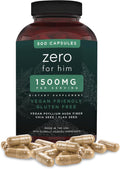 California Basics Vegan Fiber Supplement Capsules (500 Count) - Daily Dietary Chia Flaxseed Psyllium Husk - Normal Strength Digestive Support - Stool Hardener for Men