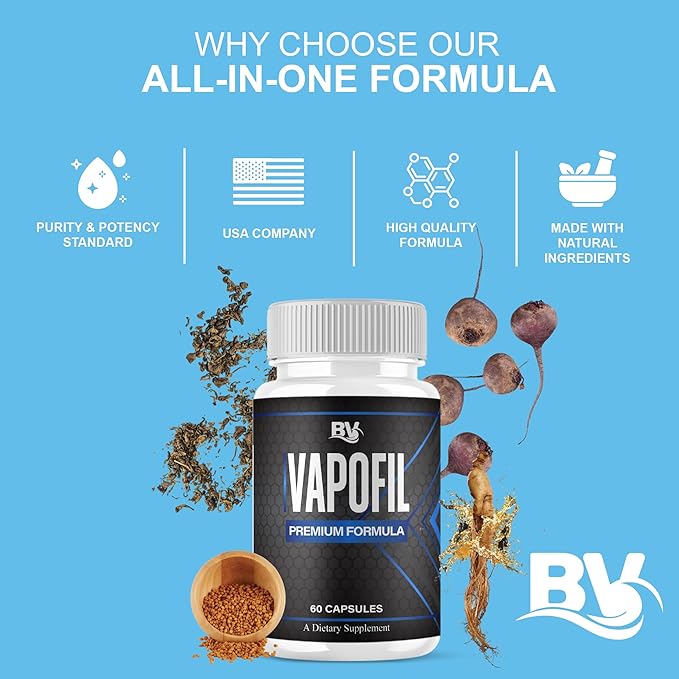 BLUE VIBE Vapofil Premium Wellness and Advanced Health Management Supplement Pills, Vapofil Maximum Strength Advanced Daily Health Support and Overall Wellness Formula (3 Pack - 180 Capsules)