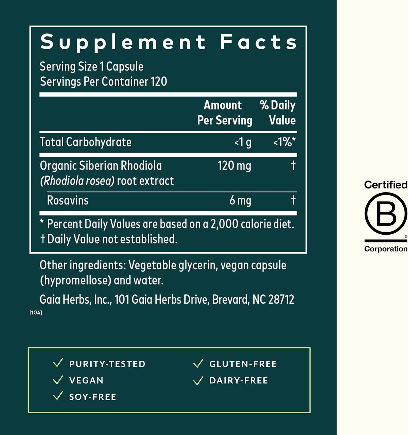 Gaia Herbs Rhodiola Rosea - Stress Support Supplement Traditionally for Supporting Healthy Stamina & Endurance - with Siberian Rhodiola Root Extract* - 120 Vegan Liquid Phyto-Capsules (60-Day Supply)