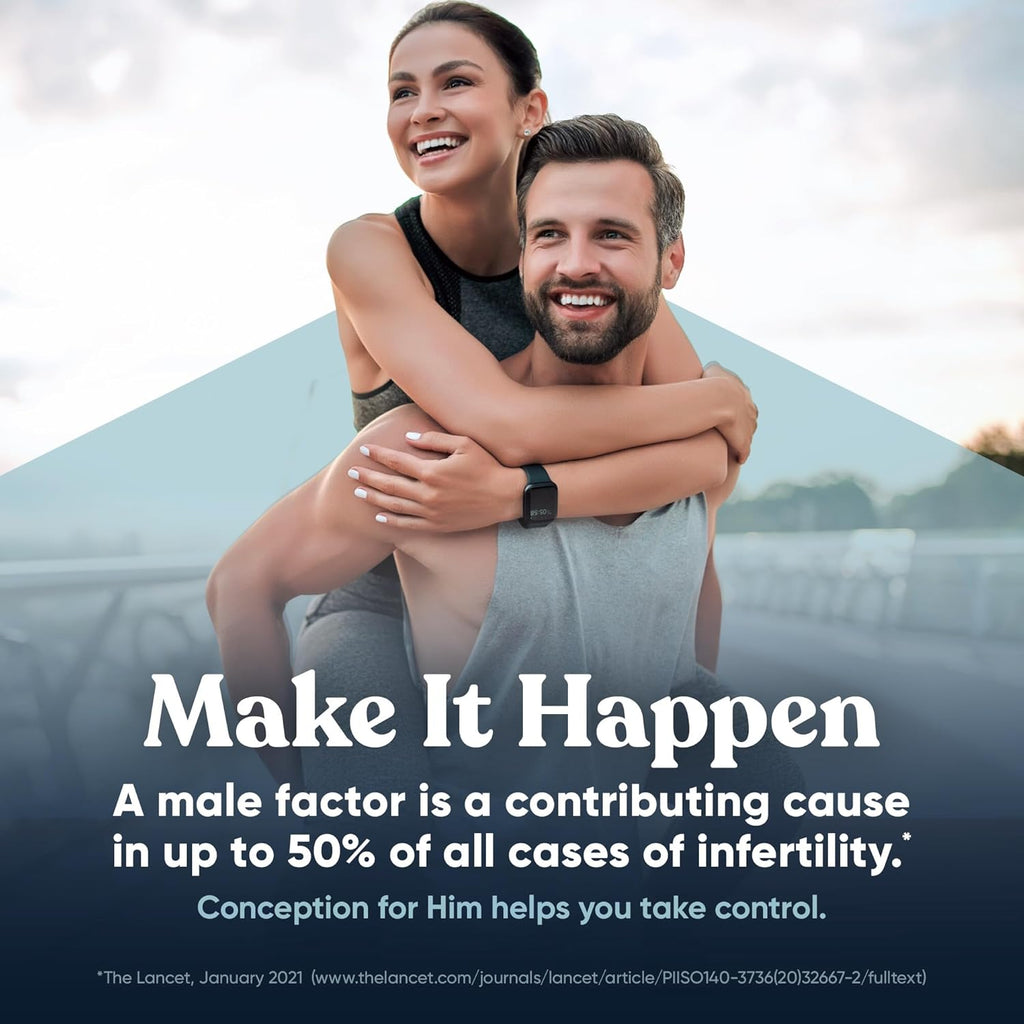 Conception For Him – Fertility Supplements for Men, Male Fertility Booster & Prenatal – Optimal Sperm Count, Motility Strength – Ashwagandha, Folate Folic Acid,Magnesium & Zinc – 60 Veg Soft Capsules