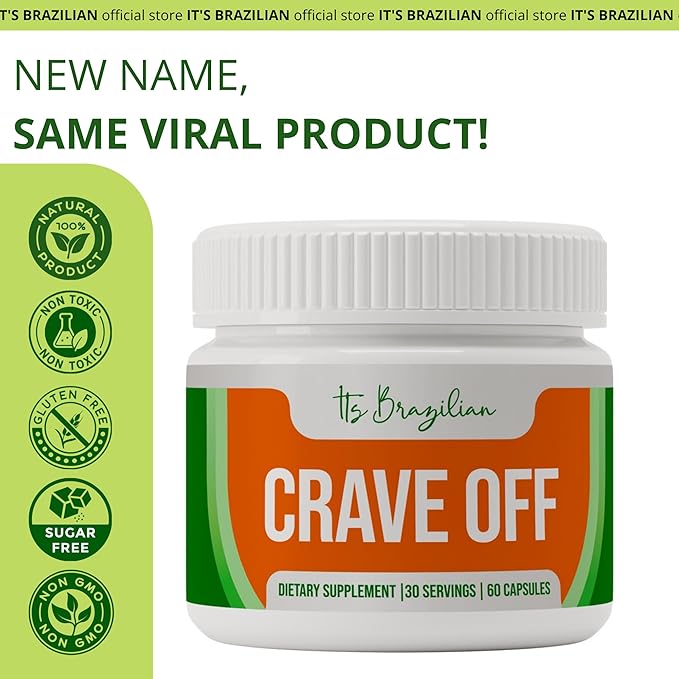 IT'S BRAZILIAN Crave-Off - Metabolism & Energy Support Supplement - Helps Supports Your Overall Wellness and Nutritional Balance - 60 Capsules