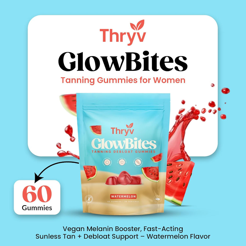 Glowbites - Tanning Gummies for Women - Self Tan Supplement - Tanning Pill Alternative - Fast Acting & Debloating Melanin Supplement with Beta Carotene, Astaxanthin, Niacinamide - Glow Up Skin