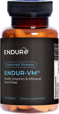 ENDUR-VM - Without Iron – Sustained-Release Daily Multi-Vitamin - Vitamin A, Vitamin C, Vitamin D, Vitamin E, Vitamin B12 - Zinc for Immune Health Support + Calcium & More - 150 Tablets