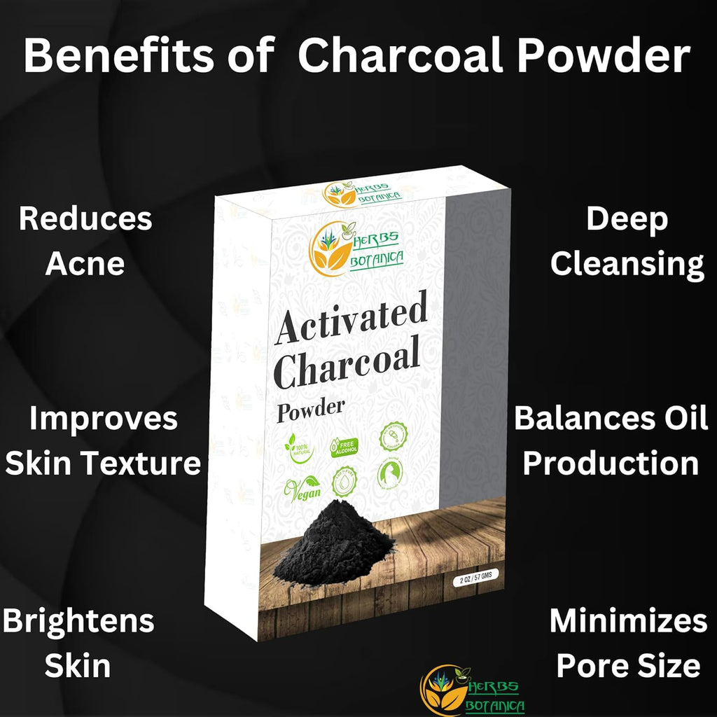 Activated Charcoal Powder 100% Food Grade, Natural Detoxifier for Teeth Whitening, Digestive Health, Face Masks, DIY Skincare, Detox Drinks & Bug Bite Relief 3.5 oz Pack