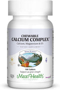 Maxi Health Chewable Calcium Complex – Vanilla Flavor Vitamin D3 and Magnesium Chewables to Help Support Bones – Kosher Magnesium and Calcium Supplement for Women and Men (180 Count)