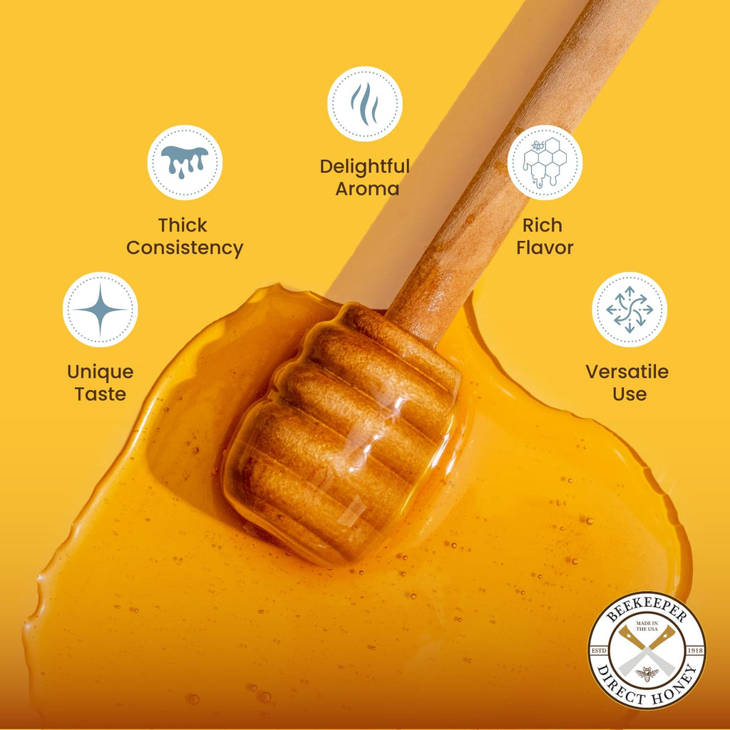 Beekeeper Direct Raw Unfiltered Honey - Real Raw Desert Flower Honey - All Natural Non-GMO Pure Gourmet Honey - Local California Sonora Desert Blossom Honey (1lbs Squeeze Bottle)