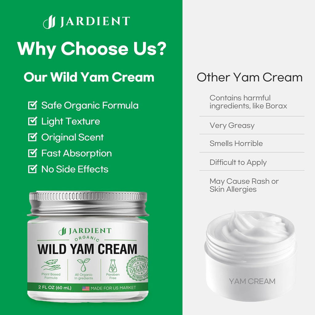 Wild Yam Cream Hormone Balance: Natural Formula for Menopause Relief & Menstrual Support Like Hot Flashes Night Sweats -2 Oz