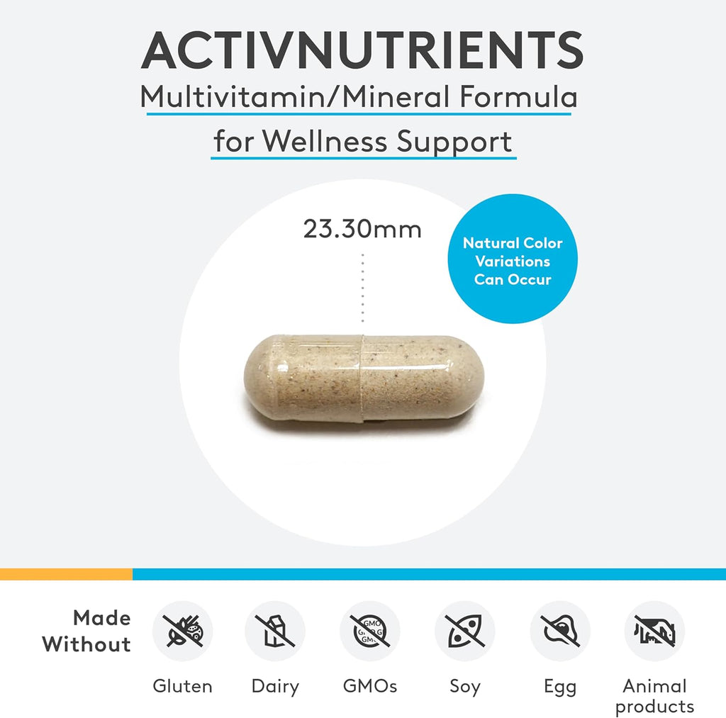 XYMOGEN ActivNutrients with Iron and Copper - Multivitamin Multimineral for Wellness, Immune, Energy and Mood Support - Chelated Minerals + Active B Vitamins with Folate (240 Capsules)