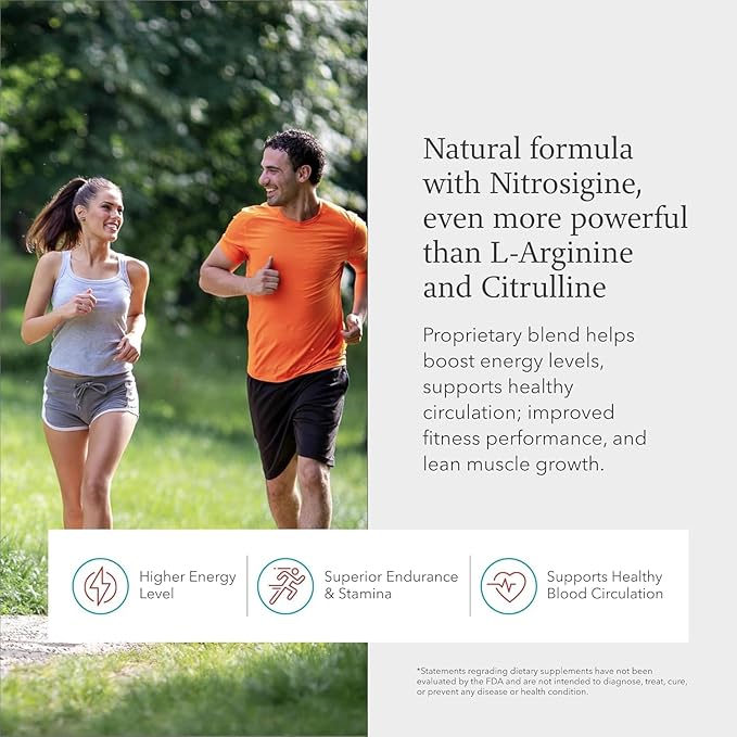 Juvenon BloodFlow-7 Nitric Oxide Supplements for Men & Women - Natural Nitric Oxide Booster with Nitrosigine® + S7® - Blood Flow & Circulation Support (5-Pack)
