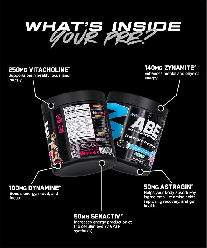 All Black Everything Pre-Workout Powder | Preworkout Energy Drink Mix | 350mg Caffeine | Beta Alanine & Citrulline | Energy Supplement for Men & Women | Tang Orange | 30 Servings