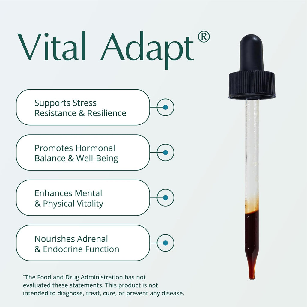 Natura Health Products Vital Adapt Supplement - Daily Nourishing Adaptogenic Tonic for Endocrine Function Support - Featuring Rhodiola, Ashwagandha, Cordyceps, Reishi (16 Fluid oz)