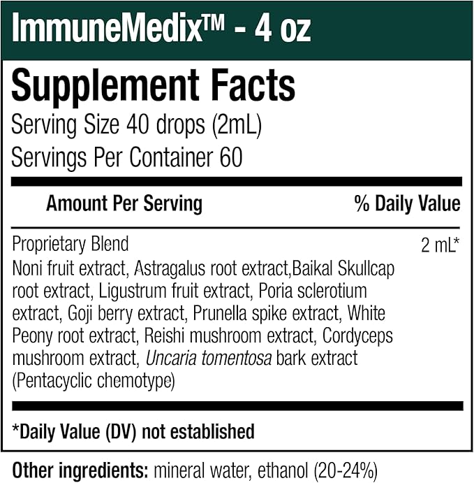 NutraMedix ImmuneMedix - Seasonal Immunity Supplement with 11 Plant & Mushroom Extracts - Broad-Spectrum Herbal Formula - Bioavailable Immune Support Supplement - Aid Innate & Adaptive Immunity (4 oz)