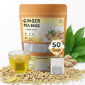 TeadreamTea Ginger Tea Bags - 50 Bleach-Free Tea Bags | Caffeine Free, Antioxidant, Calms Upset Stomach - Strengthen Immune System - Herbal Ginger Tea