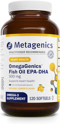 Metagenics OmegaGenics EPA-DHA 500 - High Potency Fish Oil Supplement for Cardiovascular Health* - Sustainably Sourced & Purity Tested - Non-GMO & Gluten-Free - 120 Softgels