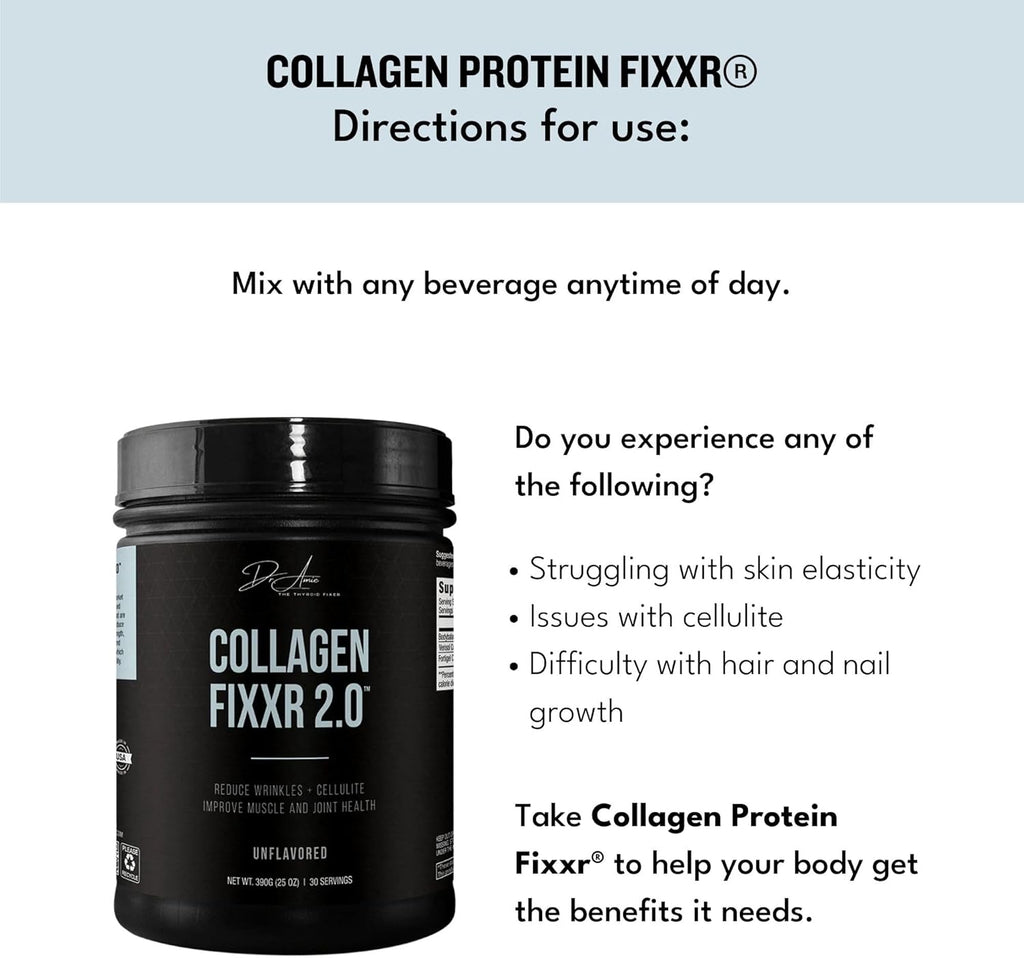 Collagen 2.0 by Dr. Amie | with 3 Bioactive Collagen Peptides | Unflavored | 30 Servings