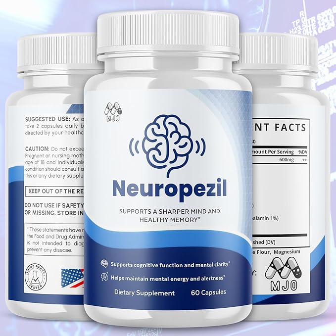(3 Pack) Neuropezil Capsules, Official Neuropezil Supplement Pills with All Natural Ingredients, Advanced Brain Health & Wellness Support Formula with Premium Vitamins for Women & Men (180 Capsules)