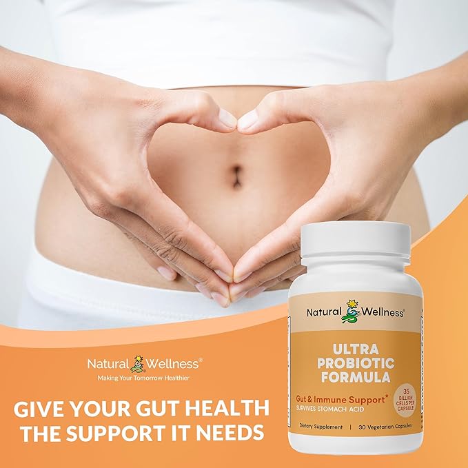 Natural Wellness Ultra Probiotics – 35 Billion CFUs with Prebiotics – Probiotics for Women & Men for Digestive Health, Gut Balance & Immune Support – High Potency, Shelf-Stable, 30-Day Supply