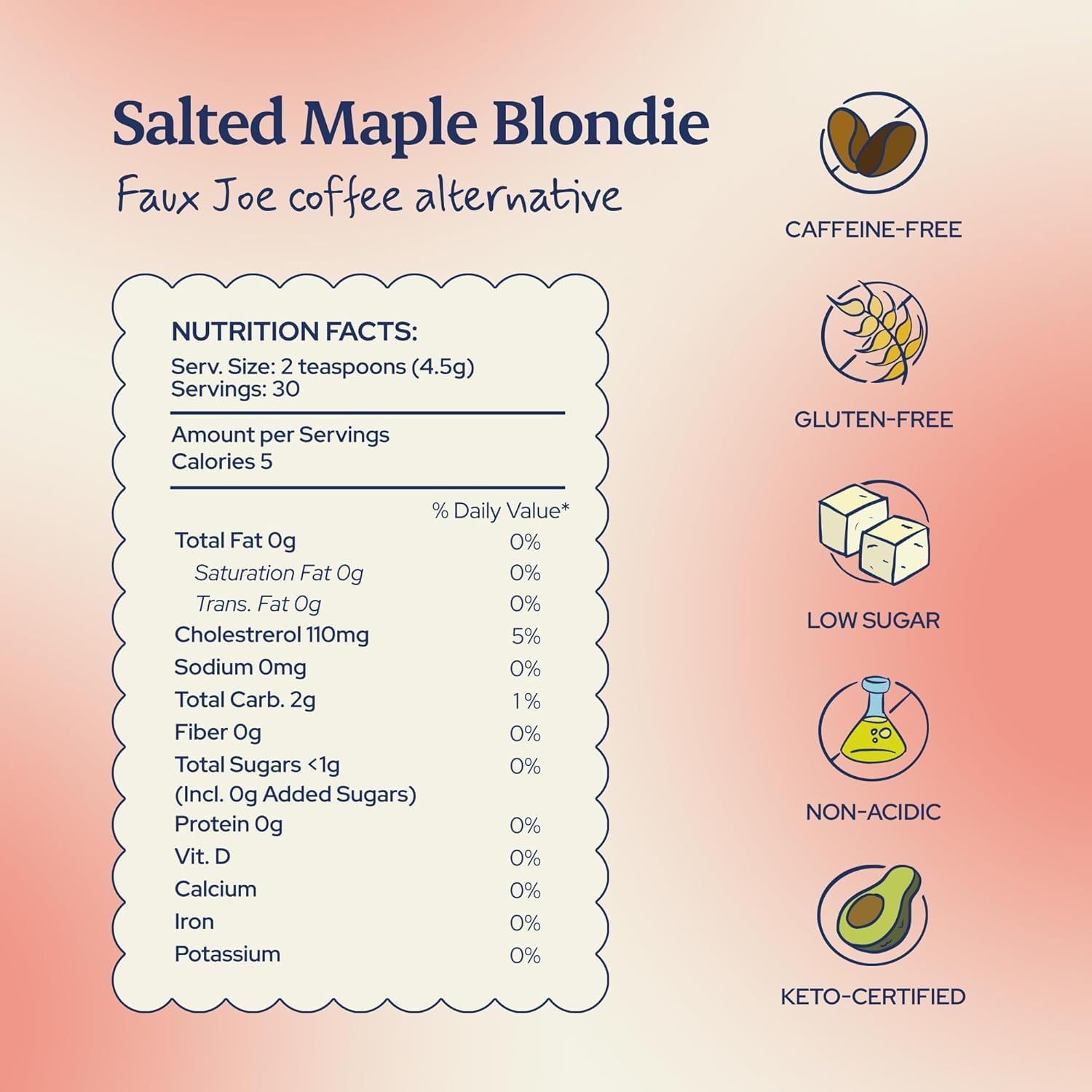 Sip Herbals Salted Maple Blondie Roast Coffee Alternative Loose Leaf - Caffeine-Free Blend with Dandelion Root & Chicory - Smooth Salted Maple Flavor, Vegan & Herbal Drink, As Seen on Shark Tank - 30 Servings