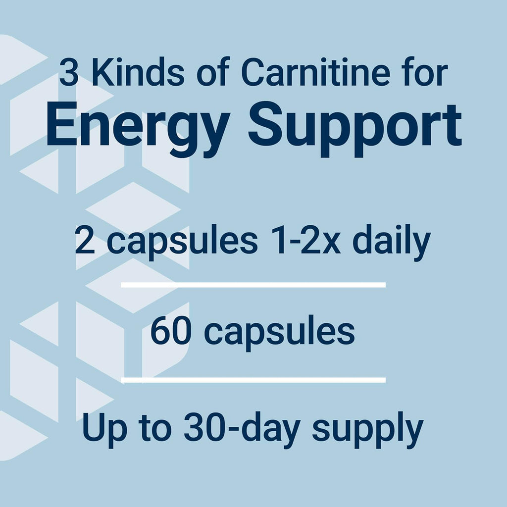 Life Extension Optimized Carnitine, Three Forms of L-carnitine, Promotes Heart & Brain Health, Gluten Free, Non-GMO, Vegetarian, 60 Capsules