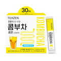 TEAZEN Lemon Kombucha Tea, Hydration Drink Mix, Sugar Free, Live Probiotics & Prebiotics, 30 Sticks, 5.29oz