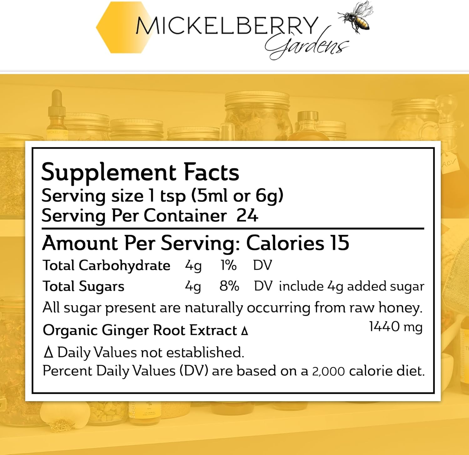 Mickelberry Gardens Immune Support Ginger Honey Tonic – Organic Ginger Shots & Syrup for Immunity Boost, Digestive Health, and Wellness – 4 Oz (Pack of 2)