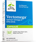 Terry Naturally Vectomega - Dietary Supplement with EPA & DHA - Omega-3 Tablets for Brain & Heart Health Support - Nutritional Supplement with Essential Fatty Acids & Peptides - 60 Capsules