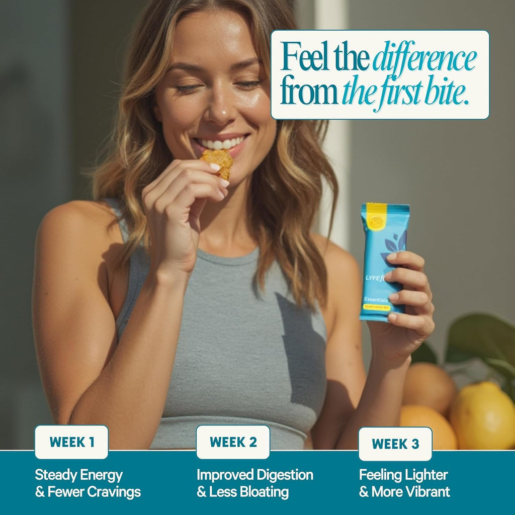 Essential Nutrition Bars by LyfeFuel | Vegan Protein Bar & Low Carb Meal Replacement for Intermittent Fasting and Hunger Control | 12g Plant-Based Protein, High Fiber, MCT Oil and 21 Organic Vitamins | No Sugar Alcohols (Lemon Ginger Tart) - 3 Pack