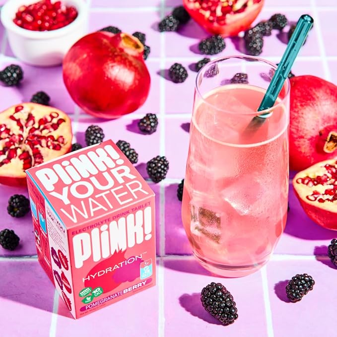 Plink! Fizzy Electrolyte Tablets for Adults & Kids – Pomegranate Berry, 108ct – Family-Friendly Daily Hydration – Low Sugar, Vegan, Keto Friendly, Non-GMO