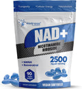 Liposomal NAD+ Supplement - Third-Party Tested NAD Softgels Nicotinamide Riboside Resveratrol - 2500mg Liposomal NAD Supplements for Women - Longevity Support - Made in USA