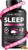 Extra Strength Sleep Aid for Adults with Extended Release MicroActive Melatonin, Ashwagandha, L-Theanine, & 5 Additional All-Natural Ingredients | Advanced Recovery Supplement (90 Capsules)